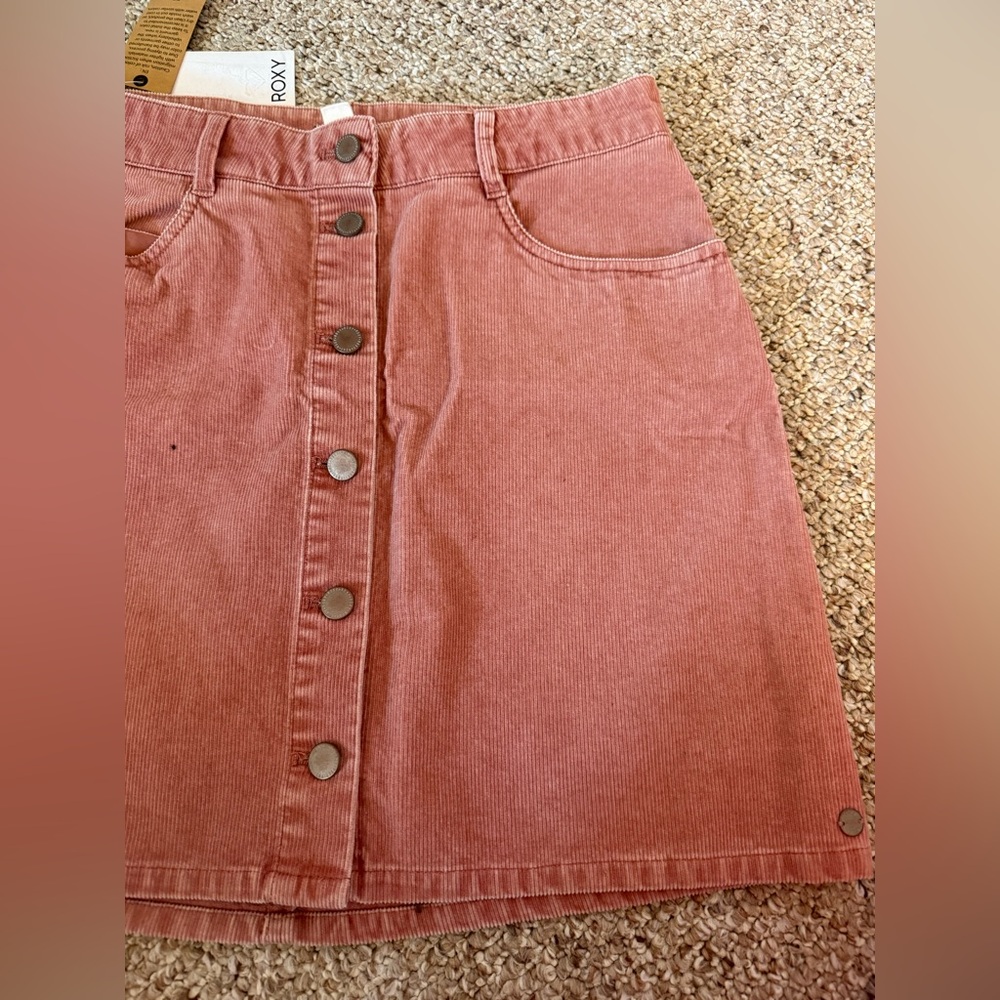 Roxy button down corduroy skirt pink - Picture 6 of 8